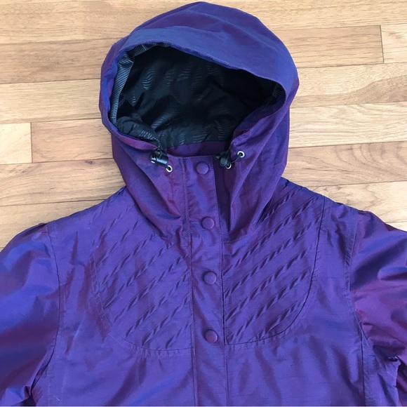 Large Snowboard jacket insulated purple Holden with snow skirt pit zips - Picture 3 of 16